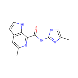 Cc1c[nH]c(NC(=O)c2nc(C)cc3cc[nH]c23)n1 ZINC000095577714