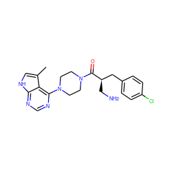 Cc1c[nH]c2ncnc(N3CCN(C(=O)[C@H](CN)Cc4ccc(Cl)cc4)CC3)c12 ZINC000064538995