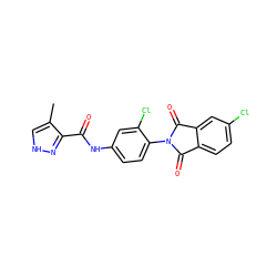 Cc1c[nH]nc1C(=O)Nc1ccc(N2C(=O)c3ccc(Cl)cc3C2=O)c(Cl)c1 ZINC000653698636