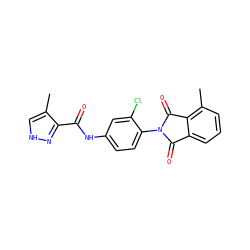 Cc1c[nH]nc1C(=O)Nc1ccc(N2C(=O)c3cccc(C)c3C2=O)c(Cl)c1 ZINC000653708665