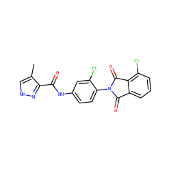 Cc1c[nH]nc1C(=O)Nc1ccc(N2C(=O)c3cccc(Cl)c3C2=O)c(Cl)c1 ZINC000653698644