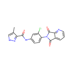 Cc1c[nH]nc1C(=O)Nc1ccc(N2C(=O)c3cccnc3C2=O)c(Cl)c1 ZINC000653693460