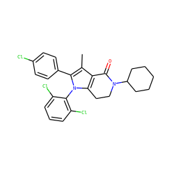 Cc1c2c(n(-c3c(Cl)cccc3Cl)c1-c1ccc(Cl)cc1)CCN(C1CCCCC1)C2=O ZINC000028706545