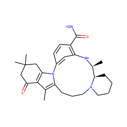 Cc1c2c(n3c1CCCN1CCCC[C@@H]1[C@H](C)Nc1cc-3ccc1C(N)=O)CC(C)(C)CC2=O ZINC000071341208