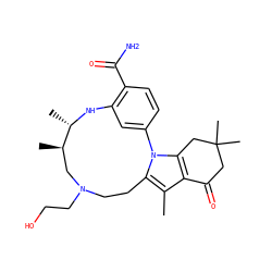 Cc1c2c(n3c1CCN(CCO)C[C@@H](C)[C@H](C)Nc1cc-3ccc1C(N)=O)CC(C)(C)CC2=O ZINC000072176526