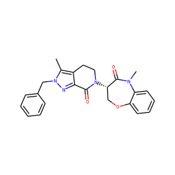 Cc1c2c(nn1Cc1ccccc1)C(=O)N([C@H]1COc3ccccc3N(C)C1=O)CC2 ZINC001772638373