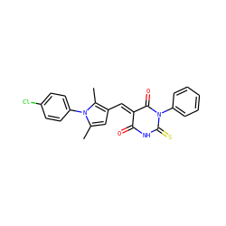 Cc1cc(/C=C2\C(=O)NC(=S)N(c3ccccc3)C2=O)c(C)n1-c1ccc(Cl)cc1 ZINC000000716397