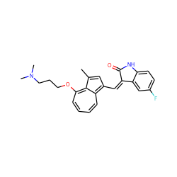Cc1cc(/C=C2\C(=O)Nc3ccc(F)cc32)c2ccccc(OCCCN(C)C)c1-2 ZINC000043195357
