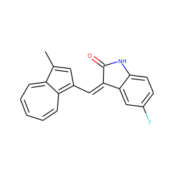 Cc1cc(/C=C2\C(=O)Nc3ccc(F)cc32)c2cccccc1-2 ZINC000043195353