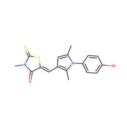 Cc1cc(/C=C2\SC(=S)N(C)C2=O)c(C)n1-c1ccc(O)cc1 ZINC000013541322