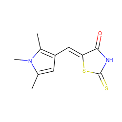 Cc1cc(/C=C2\SC(=S)NC2=O)c(C)n1C ZINC000013482318