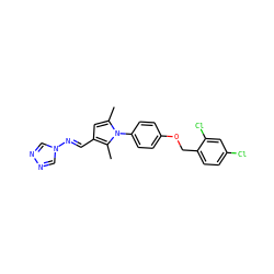 Cc1cc(/C=N/n2cnnc2)c(C)n1-c1ccc(OCc2ccc(Cl)cc2Cl)cc1 ZINC000001145717