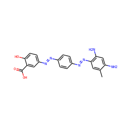 Cc1cc(/N=N/c2ccc(/N=N/c3ccc(O)c(C(=O)O)c3)cc2)c(N)cc1N ZINC000004523158
