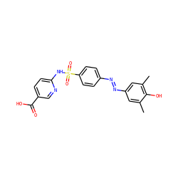 Cc1cc(/N=N/c2ccc(S(=O)(=O)Nc3ccc(C(=O)O)cn3)cc2)cc(C)c1O ZINC000103283675