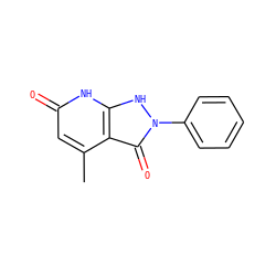 Cc1cc(=O)[nH]c2[nH]n(-c3ccccc3)c(=O)c12 ZINC000012446273