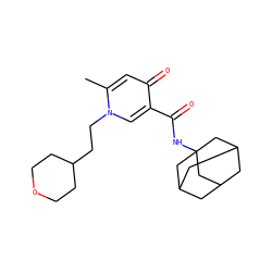 Cc1cc(=O)c(C(=O)NC23CC4CC(CC(C4)C2)C3)cn1CCC1CCOCC1 ZINC000095552646