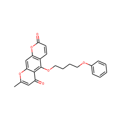 Cc1cc(=O)c2c(OCCCCOc3ccccc3)c3ccc(=O)oc3cc2o1 ZINC000043073949