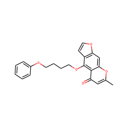 Cc1cc(=O)c2c(OCCCCOc3ccccc3)c3ccoc3cc2o1 ZINC000043009629