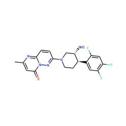Cc1cc(=O)n2nc(N3CC[C@H](c4cc(F)c(F)cc4F)[C@@H](N)C3)ccc2n1 ZINC000028707362