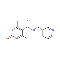 Cc1cc(=O)oc(C)c1C(=O)NCc1cccnc1 ZINC000000217478