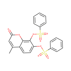 Cc1cc(=O)oc2c(OS(=O)(=O)c3ccccc3)c(OS(=O)(=O)c3ccccc3)ccc12 ZINC000003090410