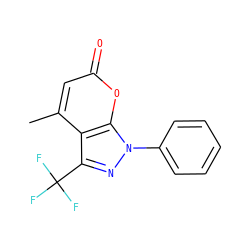 Cc1cc(=O)oc2c1c(C(F)(F)F)nn2-c1ccccc1 ZINC000000092167