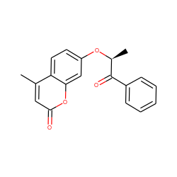 Cc1cc(=O)oc2cc(O[C@@H](C)C(=O)c3ccccc3)ccc12 ZINC000000082507