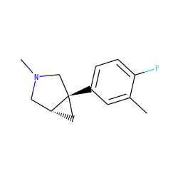 Cc1cc([C@@]23C[C@@H]2CN(C)C3)ccc1F ZINC000034894431