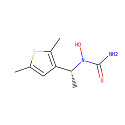 Cc1cc([C@@H](C)N(O)C(N)=O)c(C)s1 ZINC000013762882