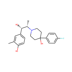 Cc1cc([C@H](O)[C@H](C)N2CCC(O)(c3ccc(F)cc3)CC2)ccc1O ZINC000028952026