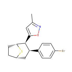 Cc1cc([C@H]2[C@@H](c3ccc(Br)cc3)C[C@@H]3CC[C@H]2S3)on1 ZINC000066100243