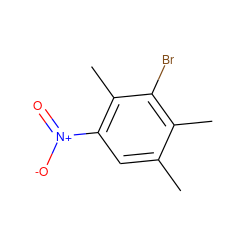 Cc1cc([N+](=O)[O-])c(C)c(Br)c1C ZINC000001561131