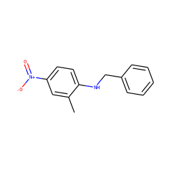 Cc1cc([N+](=O)[O-])ccc1NCc1ccccc1 ZINC000004982116