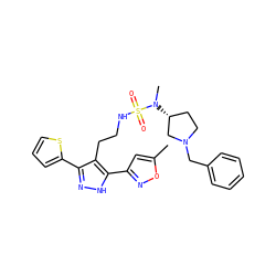 Cc1cc(-c2[nH]nc(-c3cccs3)c2CCNS(=O)(=O)N(C)[C@@H]2CCN(Cc3ccccc3)C2)no1 ZINC000072173088