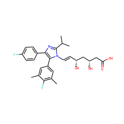 Cc1cc(-c2c(-c3ccc(F)cc3)nc(C(C)C)n2/C=C/[C@@H](O)C[C@@H](O)CC(=O)O)cc(C)c1F ZINC000013833962