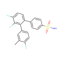 Cc1cc(-c2c(-c3ccc(S(N)(=O)=O)cc3)ccc(F)c2F)ccc1F ZINC000028376676