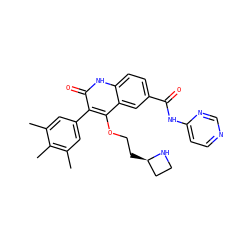 Cc1cc(-c2c(OCC[C@@H]3CCN3)c3cc(C(=O)Nc4ccncn4)ccc3[nH]c2=O)cc(C)c1C ZINC000027320325