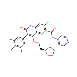 Cc1cc(-c2c(OCC[C@H]3CCCO3)c3cc(C(=O)Nc4ccncn4)c(Cl)cc3[nH]c2=O)cc(C)c1C ZINC000003942361