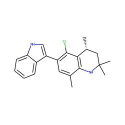 Cc1cc(-c2c[nH]c3ccccc23)c(Cl)c2c1NC(C)(C)C[C@H]2C ZINC000029043638