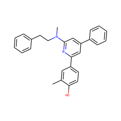 Cc1cc(-c2cc(-c3ccccc3)cc(N(C)CCc3ccccc3)n2)ccc1O ZINC000029569332