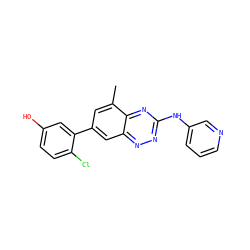 Cc1cc(-c2cc(O)ccc2Cl)cc2nnc(Nc3cccnc3)nc12 ZINC000096167763
