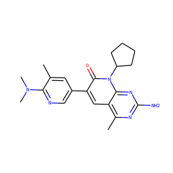 Cc1cc(-c2cc3c(C)nc(N)nc3n(C3CCCC3)c2=O)cnc1N(C)C ZINC000143125792