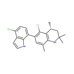 Cc1cc(-c2ccc(Cl)c3cc[nH]c23)c(Cl)c2c1NC(C)(C)C[C@H]2C ZINC000029043420