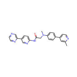 Cc1cc(-c2ccc(N(C)CC(=O)Nc3ccc(-c4cnccn4)cn3)cc2)ccn1 ZINC000473126171