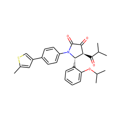Cc1cc(-c2ccc(N3C(=O)C(=O)[C@@H](C(=O)C(C)C)[C@@H]3c3ccccc3OC(C)C)cc2)cs1 ZINC000169696118