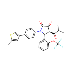 Cc1cc(-c2ccc(N3C(=O)C(=O)[C@@H](C(=O)C(C)C)[C@@H]3c3ccccc3OC(F)(F)F)cc2)cs1 ZINC000169695793