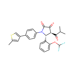 Cc1cc(-c2ccc(N3C(=O)C(=O)[C@@H](C(=O)C(C)C)[C@@H]3c3ccccc3OC(F)F)cc2)cs1 ZINC000169695789