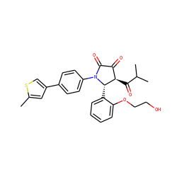 Cc1cc(-c2ccc(N3C(=O)C(=O)[C@@H](C(=O)C(C)C)[C@@H]3c3ccccc3OCCO)cc2)cs1 ZINC000169695558
