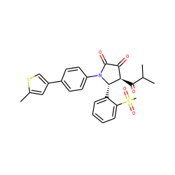 Cc1cc(-c2ccc(N3C(=O)C(=O)[C@@H](C(=O)C(C)C)[C@@H]3c3ccccc3S(C)(=O)=O)cc2)cs1 ZINC000169696441