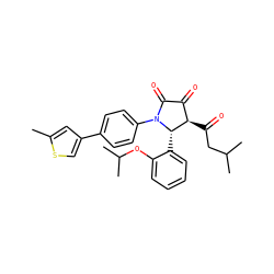 Cc1cc(-c2ccc(N3C(=O)C(=O)[C@@H](C(=O)CC(C)C)[C@@H]3c3ccccc3OC(C)C)cc2)cs1 ZINC000169695982